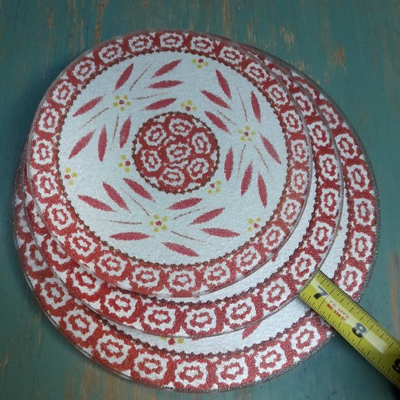 Glass Trivets Hot Pads Vintage Set of 3 Mid Century Modern Kitchen Ware Decor - Picture 8 of 15